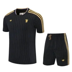 25-26 Man Utd Black Training Short Suit