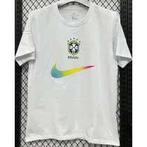 T296 Brazil White High Quality Casual T-Shirt