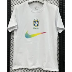 T296 Brazil White High Quality Casual T-Shirt