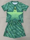 26-27 France Green Goalkeeper Kids Soccer Jersey