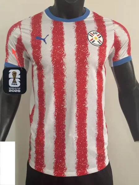 26-27 Paraguay Home Player Version Soccer Jersey (Right-Arm Patch)
