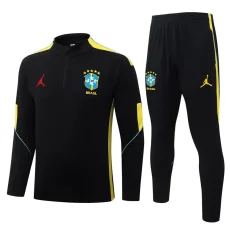 26-27 Brazil Black Half Pull Tracksuit #B26035(半拉链)