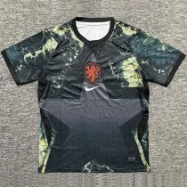 26-27 Netherlands Black Goalkeeper Fans Soccer Jersey