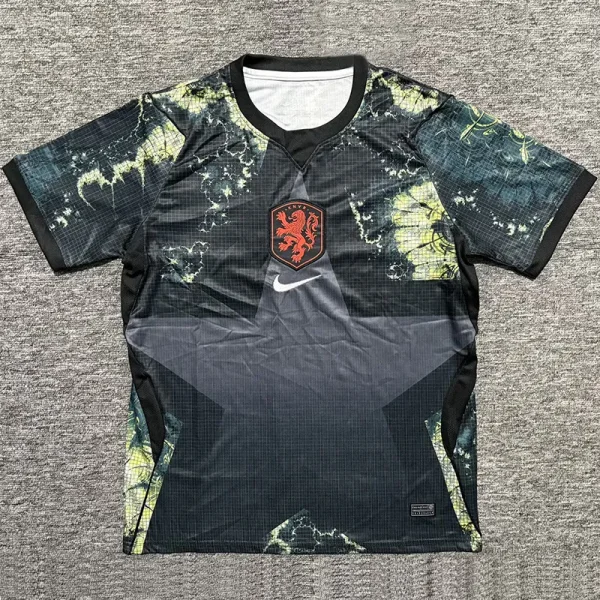 26-27 Netherlands Black Goalkeeper Fans Soccer Jersey