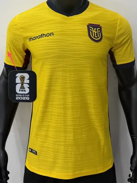 26-27 Ecuador Home Player Version Soccer Jersey (Right-Arm Patch)