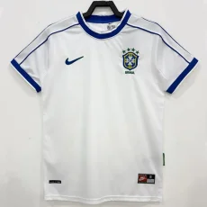 1998 Brazil White Retro Soccer Jersey