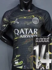 25-26 PSG Jordan Night Edition D.Doué #14 Labubu Print Player Version Soccer jersey