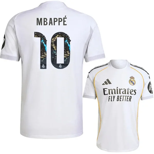 25-26 RMA Home MBAPPE #10 Print Dragon Number Fans Soccer Jersey