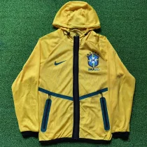 2026 World Cup Brazil Yellow Walkout Jacket (Hooded) #单上衣