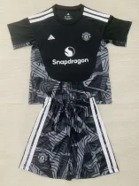 26-27 Man Utd Black Goalkeeper Kids Soccer Jersey