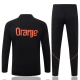 26-27 Netherlands Black Half Pull Tracksuit #B26043(半拉链)