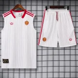 25-26 Man Utd White red Tank top and shorts suit