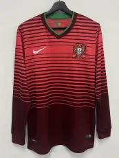 2014 Portugal Home Long Sleeve Retro Soccer Jersey (长袖)