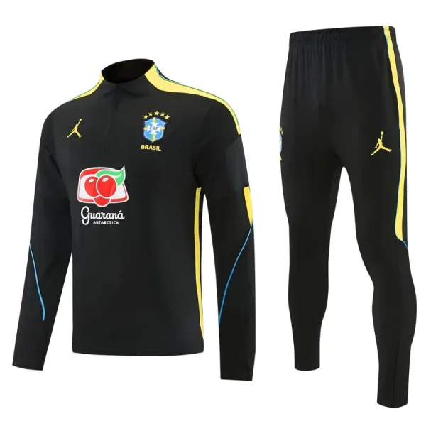 26-27 Brazil Black Half Pull Tracksuit (半拉链)