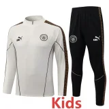 26-27 Man City Beige Kids Half Pull Tracksuit #E26054(童装)(半拉链)