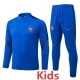 26-27 France Fancy blue Kids Half Pull Tracksuit #E26058(童装)(半拉链)