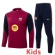 26-27 BAR Brown Red Kids Half Pull Tracksuit #E26075(童装)(半拉链)