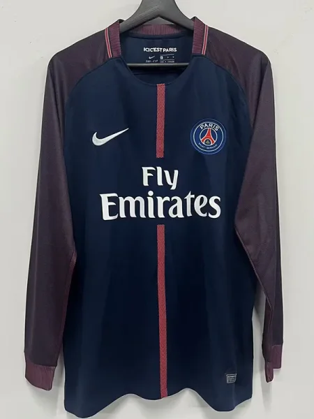 2017-2018 PSG Paris Home Long Sleeve Retro Soccer Jersey (长袖)