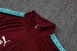 26-27 Portugal Brown Red Half Pull Tracksuit #B26073(半拉链)
