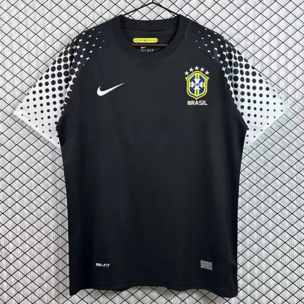 2010 Brazil Black GoalKeeper Retro Soccer Jersey