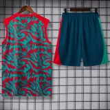 26-27 Portugal Red Green Tank top and shorts suit