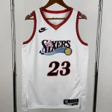 25-26 76ERS JAMES #23 White Retro Top Quality Hot Pressing NBA Jersey (V领)