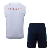 26-27 France White Tank top and shorts suit #D26066