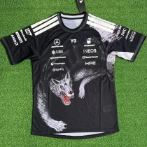 2026 Mercedes Black T-Shirts Racing Suit (Football Jersey Size)小狼头(圆领)