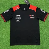 2026 Haas Black T-Shirts Racing Suit (Football Jersey Size)(圆领)