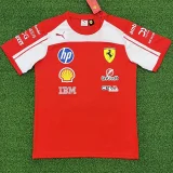 2026 Ferrari Red white T-Shirts Racing Suit (Football Jersey Size)(圆领)