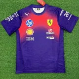 2026 Ferrari Red Blue T-Shirts Racing Suit (Football Jersey Size)(圆领)