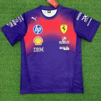 2026 Ferrari Red Blue T-Shirts Racing Suit (Football Jersey Size)(圆领)