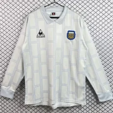 1986 Argentina Gray Goalkeeper Long Sleeve Retro Soccer Jersey (长袖)