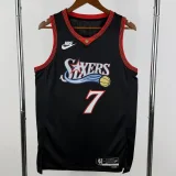 25-26 76ERS BROWN #7 Black Top Quality Hot Pressing NBA Jersey (V领)