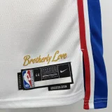 76ERS BROWN #7 White Top Quality Hot Pressing NBA Jersey (V领)
