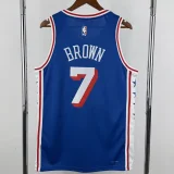 76ERS BROWN #7 Blue Top Quality Hot Pressing NBA Jersey (V领)