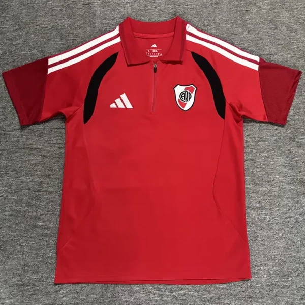 26-27 River Plate Red Polo Short Sleeve (半拉链)