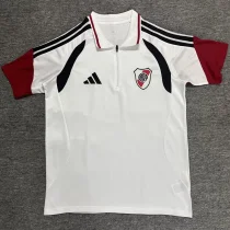 26-27 River Plate White Polo Short Sleeve (半拉链)