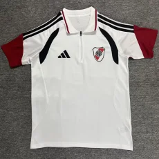 26-27 River Plate White Polo Short Sleeve (半拉链)