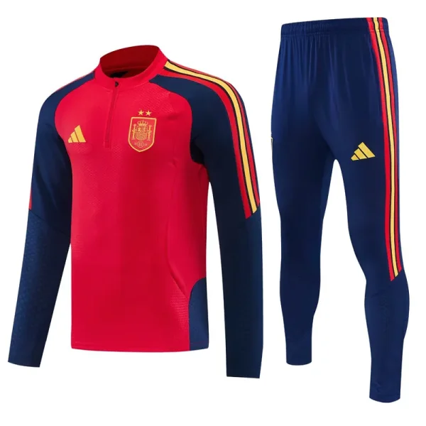26-27 Spain Red Half Pull Tracksuit (半拉链)