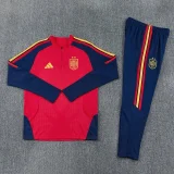 26-27 Spain Red Half Pull Tracksuit (半拉链)