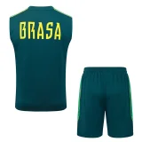 26-27 Brazil Dark green Tank top and shorts suit #D26083