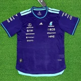2026 Mercedes Purple T-Shirts Racing Suit (Slim-fit style)(圆领)球员