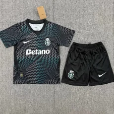 26-27 Sporting Lisbon Black Goalkeeper Kids Soccer Jersey