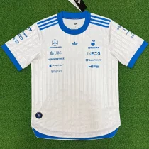 2026 Mercedes White T-Shirts Racing Suit (Slim-fit style)圆领球员