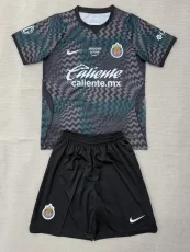 26-27 Chivas Guadalajara Black Goalkeeper Kids Soccer Jersey