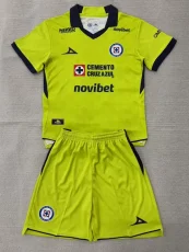 26-27 Cruz Azul Fluorescent green Goalkeeper Kids Soccer Jersey
