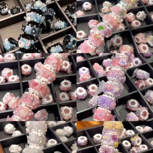 Heavy hand-painted beads