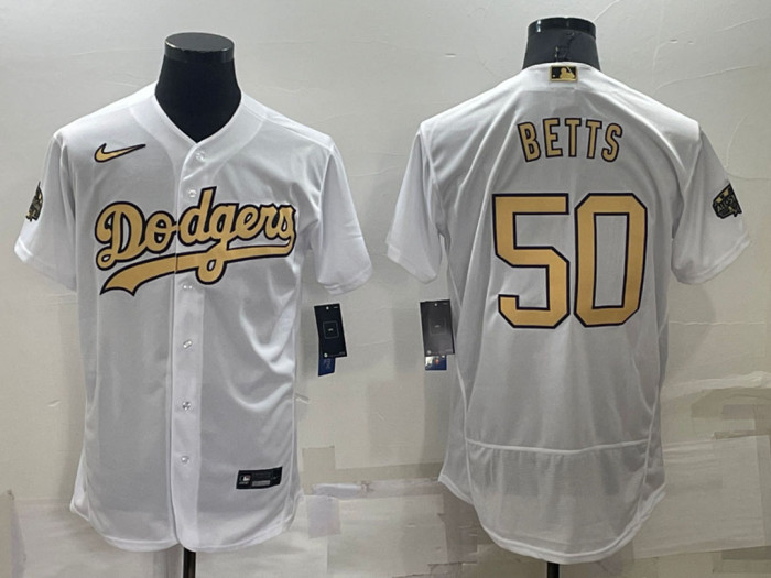 Dodgers 50 BETTS White 2022 MLB All-Star Flexbase Jerseys
