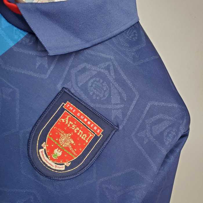 Retro Jersey 1995-1996 Arsenal Away Blue Soccer Jersey Vintage Football Shirt